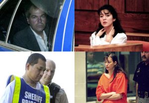 Above (clockwise): John Hinckley Jr., Lorena Bobbitt, Andrea Yates and Vincent Li