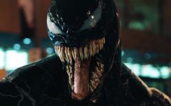 Above: Tom Hardy wears the infamous Venom suit