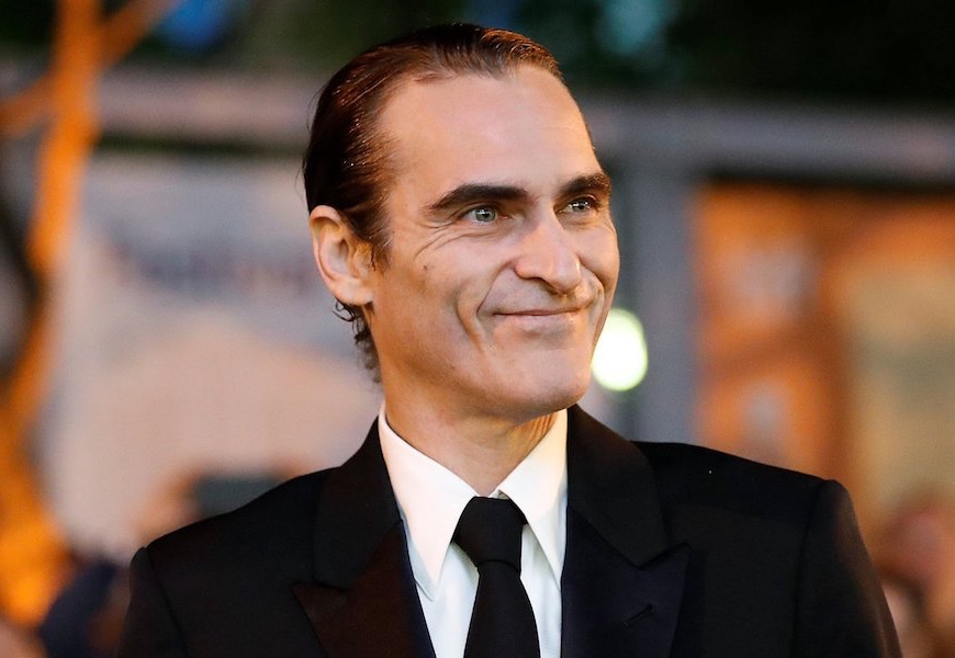 Above: Joaquin Phoenix appears on the red carpet