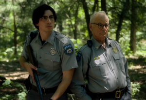 Above: Ronnie Peterson (Adam Driver) and Cliff Robertson (Bill Murray) spot trouble in 'Dead Don't Die'